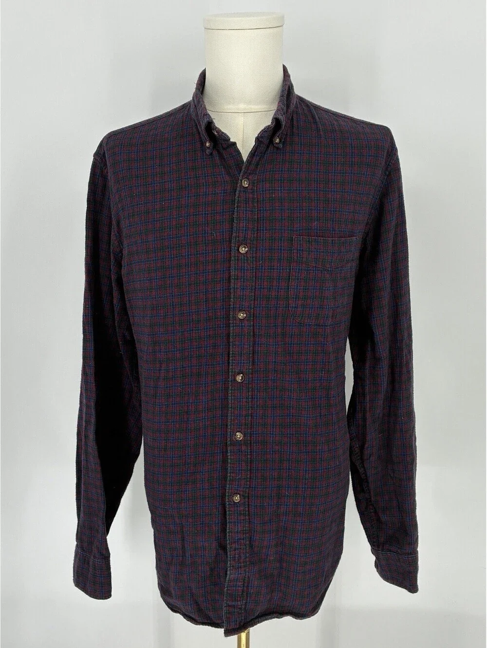 J.Crew Men's XLT Brushed Twill Flannel Long Sleeve Plaid Button Down Shirt Red